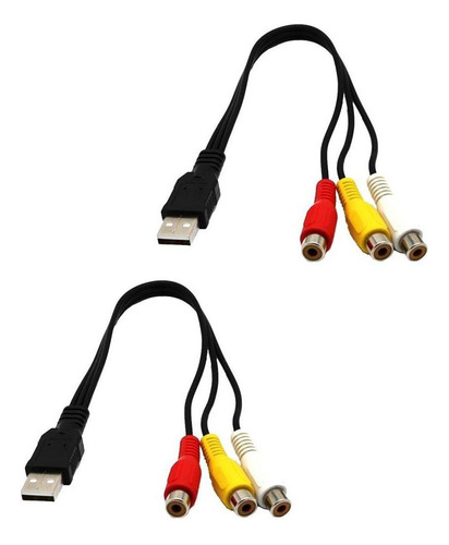 2 Piezas De 3rca Video / V Convertidor Para Tv