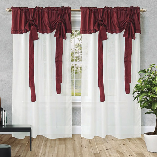 Cortinas Ambiente Blanca Faldon Agarrad Bordo Envio Gratis