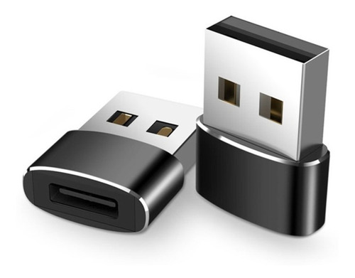 Adaptador Conversor Cabo Usb Tipo C P/ Usb Tipo A Comum Cor Preto