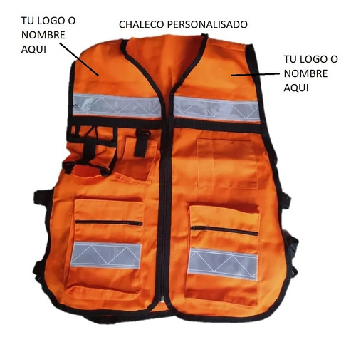 Chaleco Brigadista Reflejante Seguridad Personalizado Logo