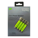Cargador Gp Power Bank Para 4 Baterias Aa O Aaa.