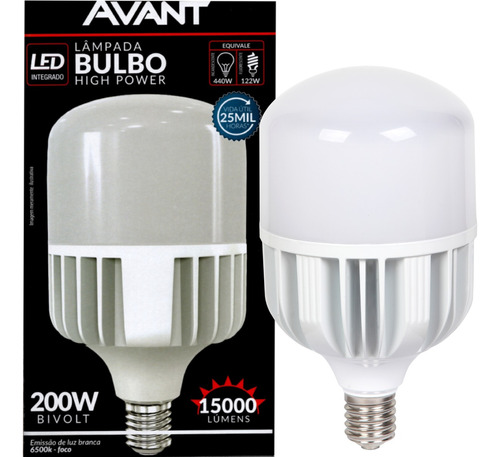 Lâmpada Led Bulbo 200w 6500k Bocal E40 Alta Potência