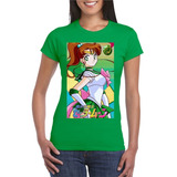 Playera Sailor Jupiter Para Dama Dtf Color Verde Y Negro