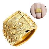 Anillo Argolla Ajustable Águila Americana Color Oro Hombre