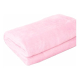 Cobertor Essência Enxovais Microfibra Soft Cor Rosa-claro Com Design Liso De 2.4m X 2.2m