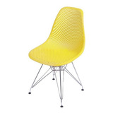 Cadeira Colmeia Base Cromada Jantar Or Design 1119 Cor Da Estrutura Da Cadeira Amarelo