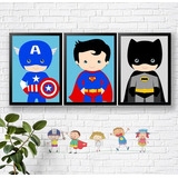 Quadro Placa Decorativo Infantil Quarto Super Herois Menino