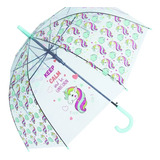 Guarda Chuva Infantil Menina Transparente  Unicórnio 