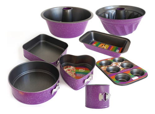 Set Moldes Repostería 8 Pzas Teflón Antiadherente Cool Bazar