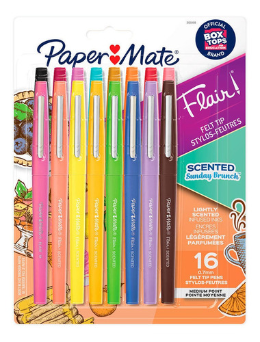 Marcadores Paper Mate Flair Con Aromas Perfume X 16 Colores