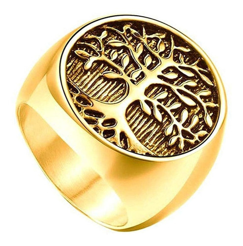 Anillo De Hombre Mujer Arbol De La Vida Gold Space Moda 2021