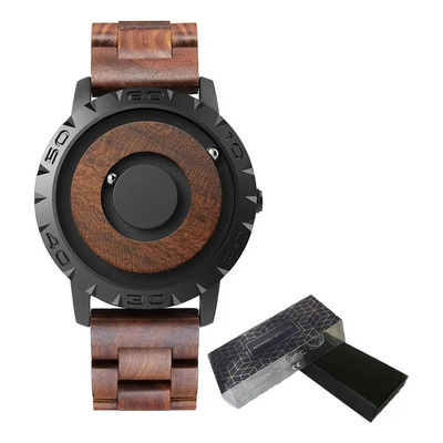 Reloj Eutour, Vintage, Con Esfera Magnética De Madera, Para