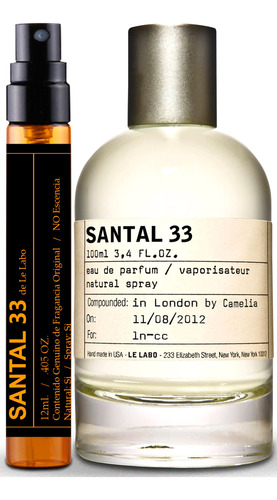 Santal 33 Le Labo Extraido De Botella Sellada 12 Mllilitros