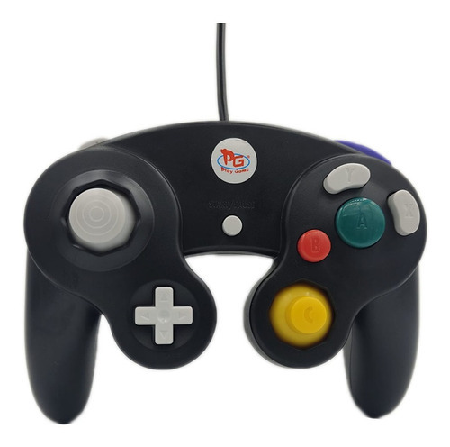 Controle Com Fio Para Game Cube E Wii - Play Game Cor Preto