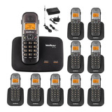 Kit Telefone Sem Fio 2 Linhas Com 9 Ramal Bina Entrada Chip