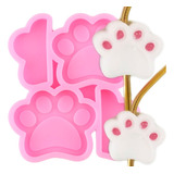 1pcs Molde De Silicona Pata De Gato Paja Decoración Llavero