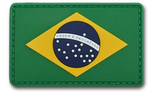 Patch Emborrachado Velcro Bandeira Do Brasil