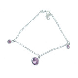 Pulsera Plata 925 Con Dijes Susanos Cúbics Rosa