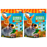 2 Ração Funny Bunny Blend Coelhos E Pequenos Roedores 500 G