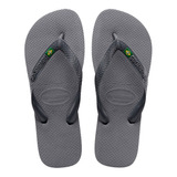 Havaianas Ojotas Originales Brasil Bandera Acero Gris