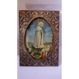 Porta Retrato Antigo Com Gravura De Nossa Senhora De Fatima