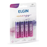 Pilha Aa Elgin Recarregável Energy 2700 Mah 4 Peças Blister