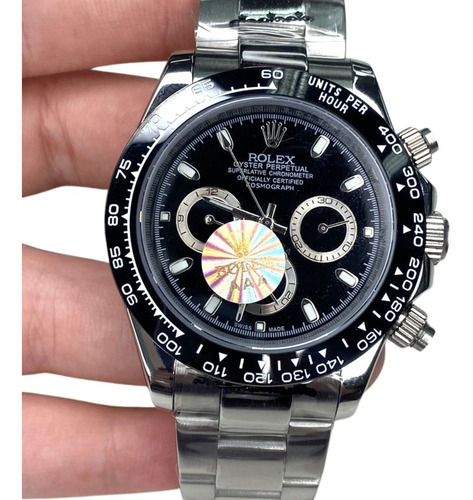 Rolex Daytona Automático Para Homens Com Elementos Em Preto.