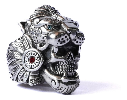 Anillo Guerrero Jaguar Plata Ley .925