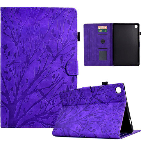 Funda Tipo Libro Violeta Compatible Con Galaxy Tab A7 Lite