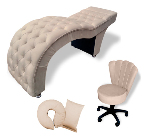 Maca Estética Luxo Taxinhada + Cadeira Mocho + Kit Almofadas