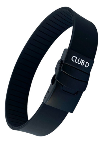 Manilla Pulsera Banda Silicona Broche Acero Inoxidable Negro