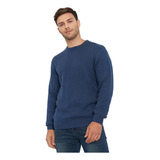Sweater Hombre R-neck Navy Liso Corona