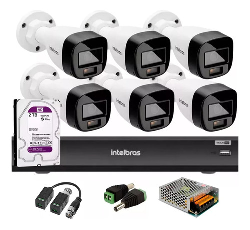 Kit Intelbras 6 Full Color 1220b G7, Dvr Imhdx 3008 C/2 Tb