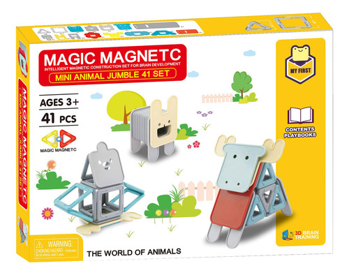 Bloques Magnéticos Mini Animales 41 Piezas