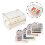 Kit Dispenser Washi Tape + Set 5 Cintas Adhesivas Ibicraft