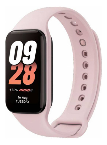 Smart Band Smart Band Xiaomi Mi Band 8 Active Monitor Health Pink Funda Rosa Brazalete Rosa Bisel Rosa Diseño De Pulsera Lisa