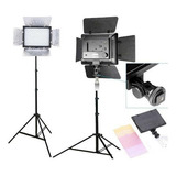 Kit Estudio Tripe Iluminador Led 300 Com Fonte Tomada 300