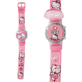 Reloj Niñas Digital Luces Tapa Infantil Hello Kitty Flor 3d