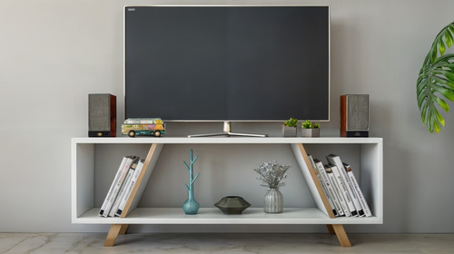 Mueble Tv Lcd Smart Rack Nordico Diseño Moderno Minimalista.