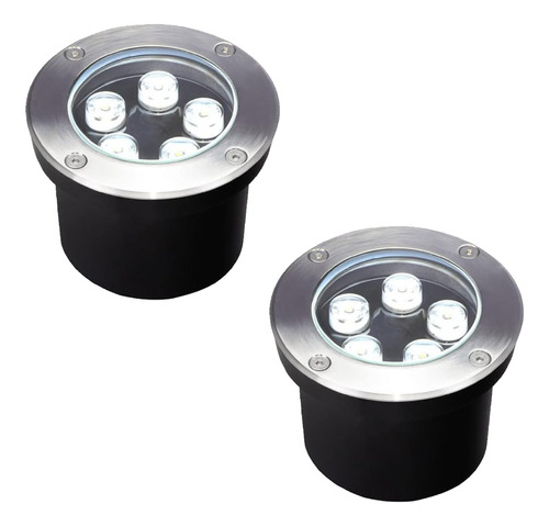 Lampara Empotrado Led Piso 5w Luz Blanca O Calida 2 Piezas