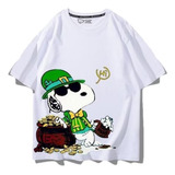 Camiseta De Manga Corta De Algodón Puro Snoopy Gentleman Ric