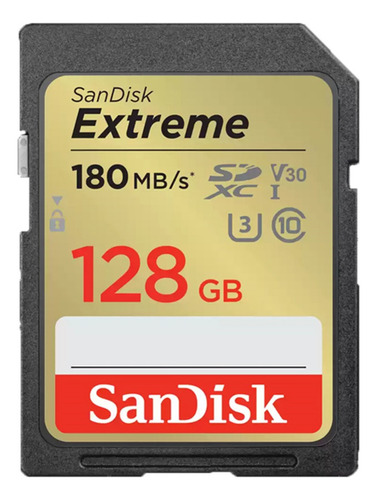 Sandisk Cartão De Memória Sd 128g Para Câmera 180mb/s U3 4k