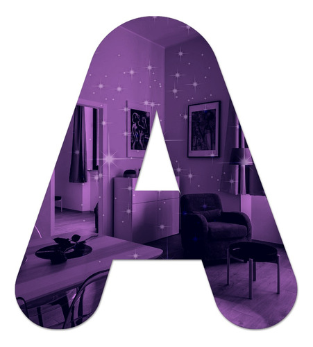 Letras Decorativas Em Espelho Acrílico - Cor Roxo 10cm