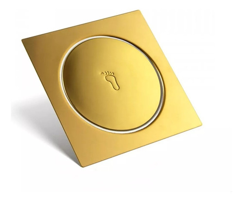 Ralo Click Inteligente 10 X 10 Cm Quadrado Dourado Gold