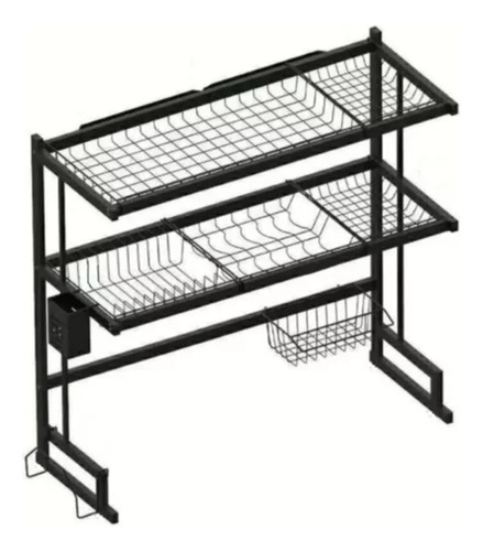 Rack De Cocina Seca Platos 85cm Organizador Bacha 3 Plantas