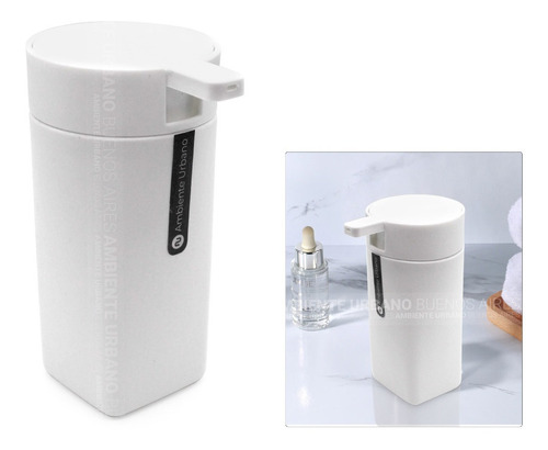 Dispenser Moderno Manual Cuadrado Blanco Abs Jabon Liquido