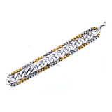 Pulsera Brazalete Acero Inoxidable Cadena Color Plata Hombre