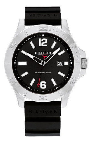 Reloj Hombre Tommy Hilfiger 1710539 De Silicona Color Negro 