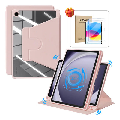 Funda 2mica Para A9 Plus A9+ X210\u002Fx216\u002Fx218 Samsung Galaxy Tab A9 Plus Rosa Con Dos Micas Regalo Gratis Funda Para Tableta Giratoria De 360 Grados, 11 Pulgadas | MercadoLibre