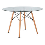 Mesa Eames Redonda Vidrio 120 Templado Cocina Comedor Hogar